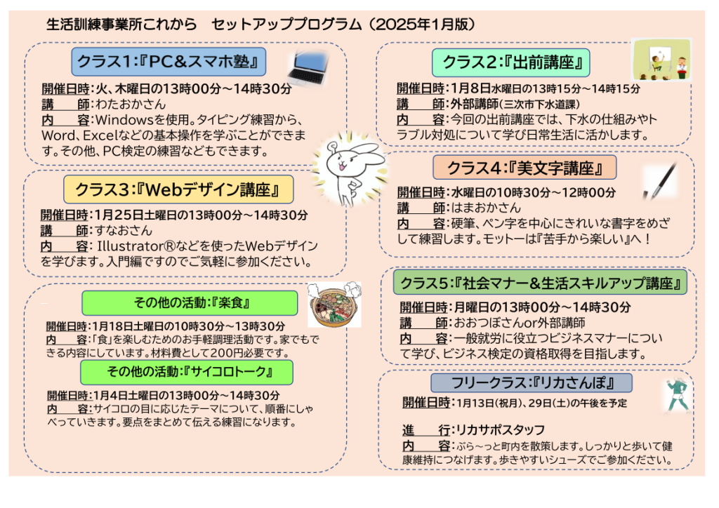 事業所これから　セットアッププログラム1月